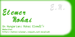 elemer mohai business card